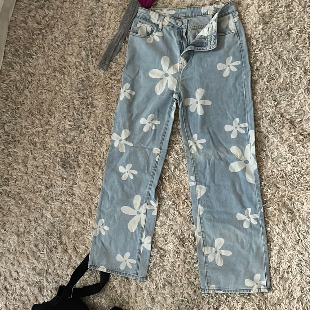Shein Flower Jeans